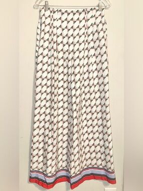Forever 21 White and Red Geometric Pants Flare